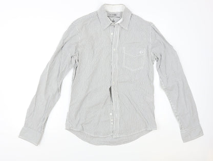 FNDM Mens Grey Striped   Button-Up Size S