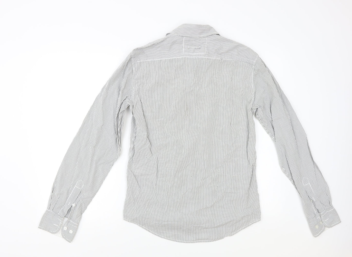 FNDM Mens Grey Striped   Button-Up Size S