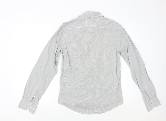 FNDM Mens Grey Striped   Button-Up Size S