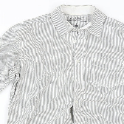 FNDM Mens Grey Striped   Button-Up Size S