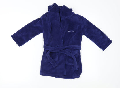 Preworn Boys Blue Solid   Robe Size 5-6 Years  - Lewis