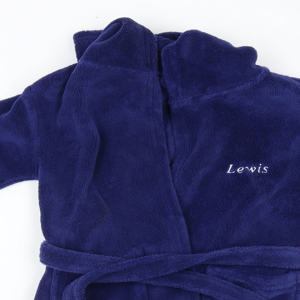 Preworn Boys Blue Solid   Robe Size 5-6 Years  - Lewis