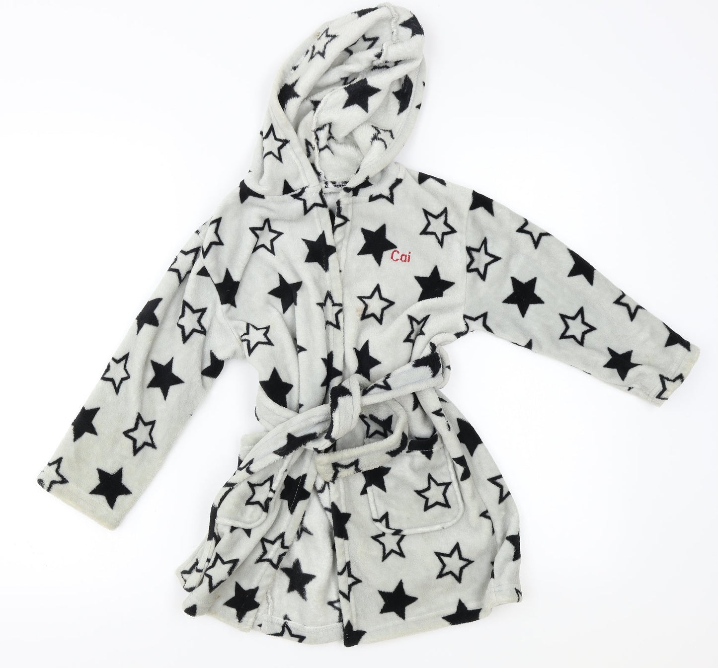 Preworn Boys Green Geometric   Robe Size 5 Years