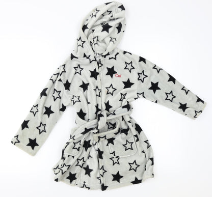 Preworn Boys Green Geometric   Robe Size 5 Years