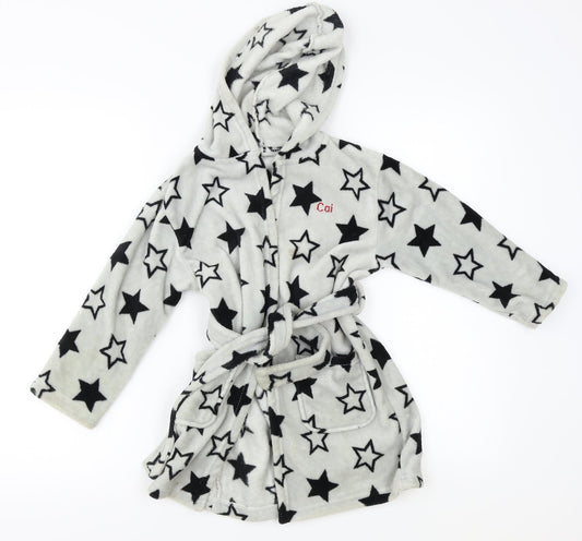 Preworn Boys Green Geometric   Robe Size 5 Years