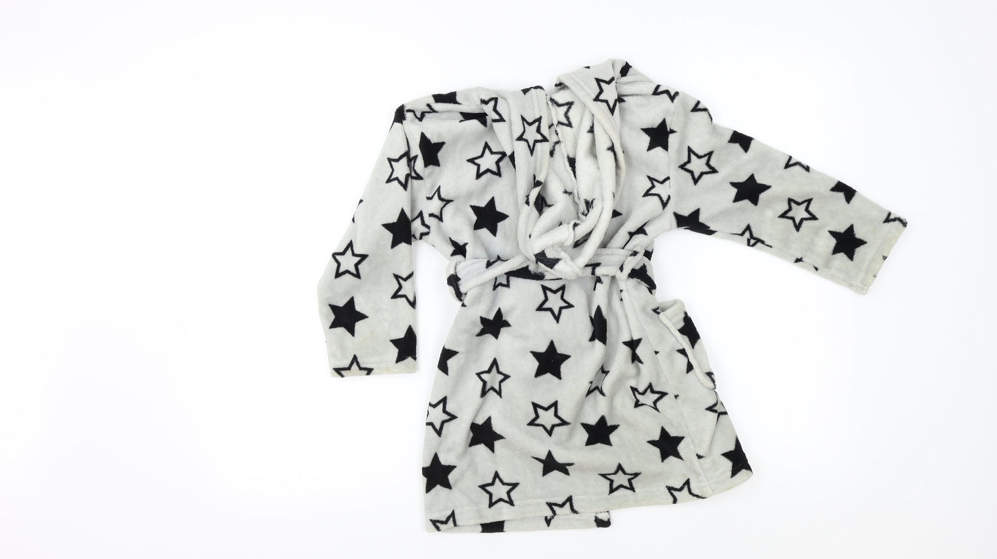 Preworn Boys Green Geometric   Robe Size 5 Years