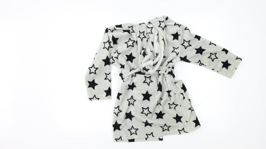 Preworn Boys Green Geometric   Robe Size 5 Years