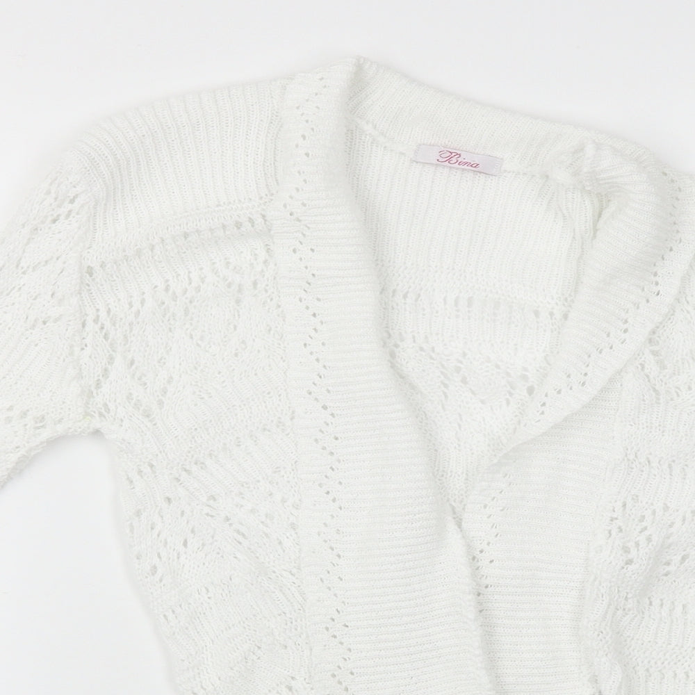 Bina Womens White   Cardigan Jumper Size 10
