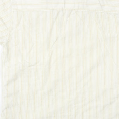 Mens UK Size S Denim 73 Beige  Button-Up Short Sleeve Casual Shirt