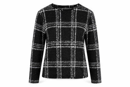 Next Womens Black Check  Pullover Jumper Size 8