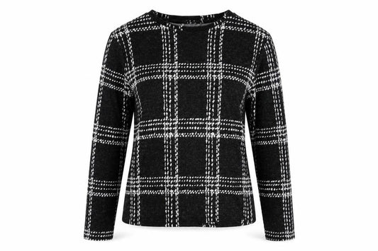 NEXT Womens Black Check  Pullover Jumper Size 8