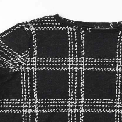 NEXT Womens Black Check  Pullover Jumper Size 8