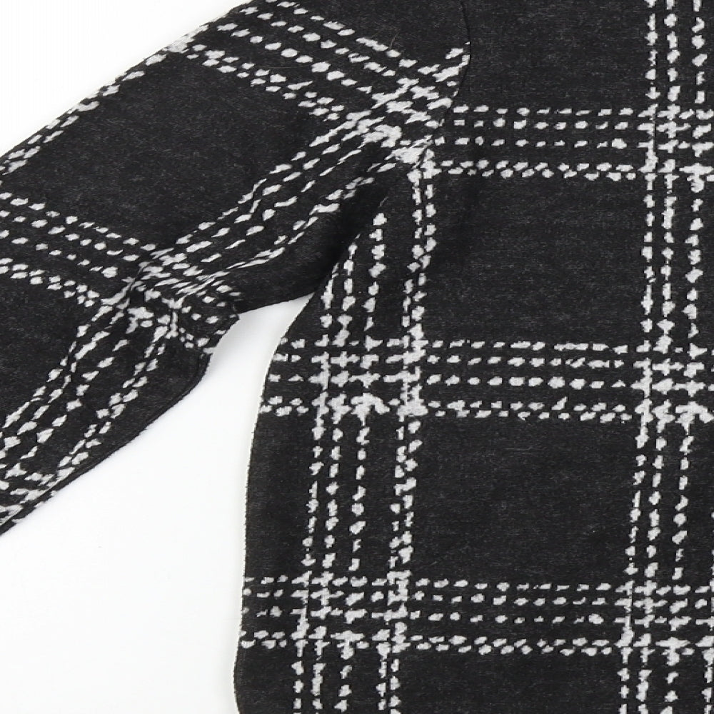 NEXT Womens Black Check  Pullover Jumper Size 8