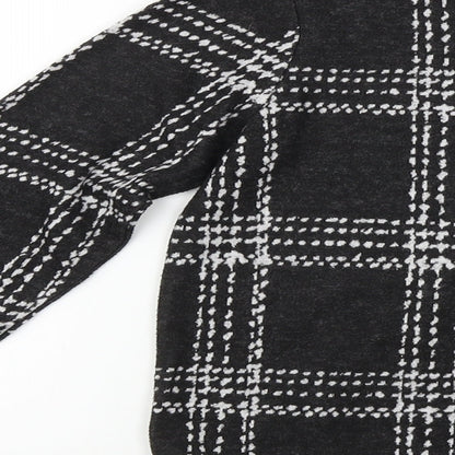 NEXT Womens Black Check  Pullover Jumper Size 8