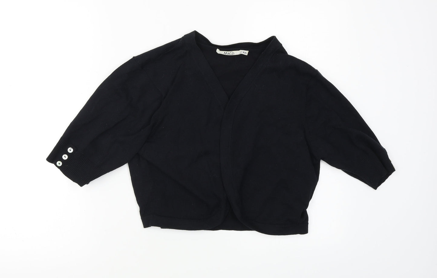 M&Co Womens Black   Cardigan Jumper Size XL