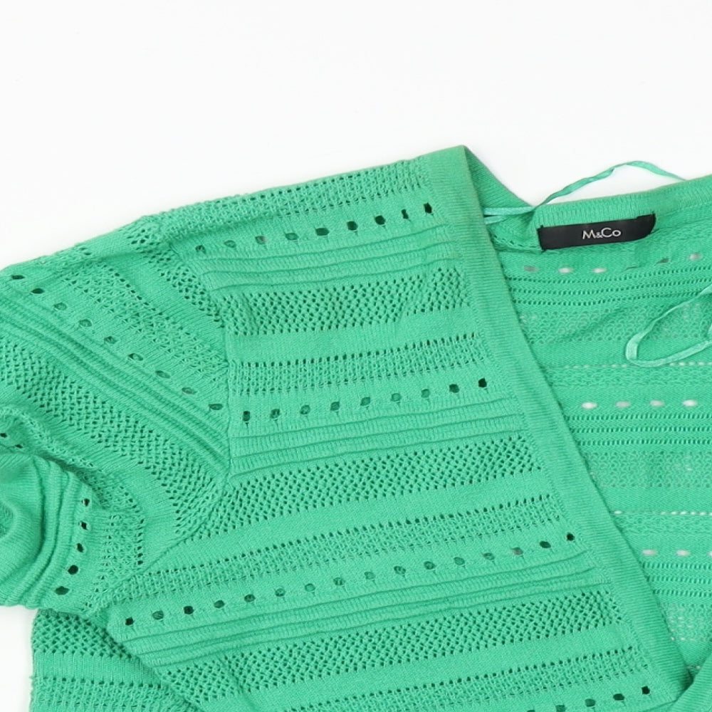 M&Co Womens Green   Cape Jumper Size 14
