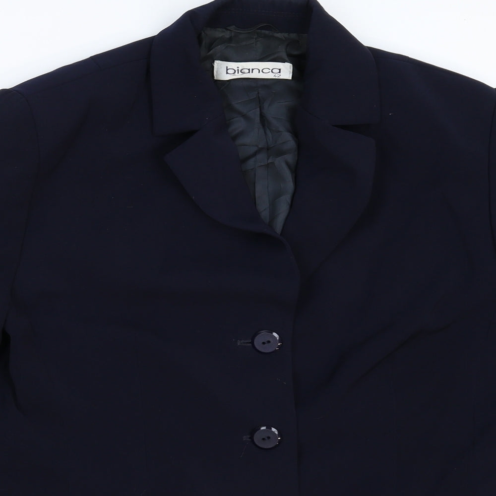 Bianca Womens Blue   Jacket Suit Jacket Size 14