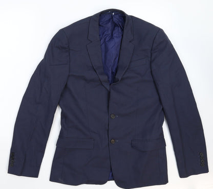 Mens UK Size 38 River Island Regular Blue Suit Jacket