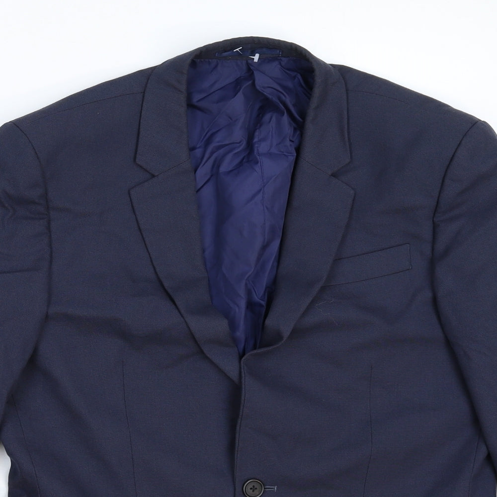 Mens UK Size 38 River Island Regular Blue Suit Jacket