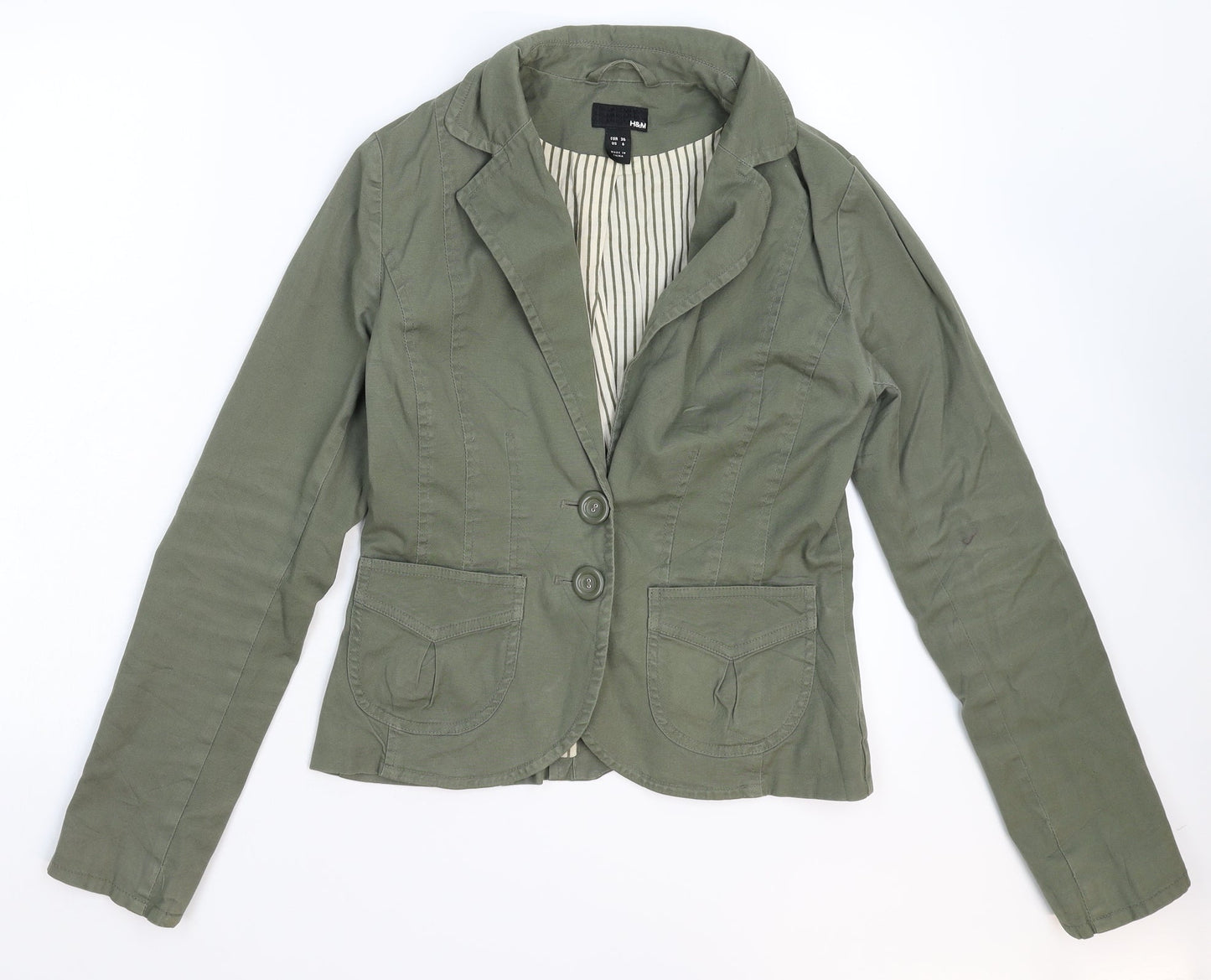 H&M Womens Green   Jacket Blazer Size 10