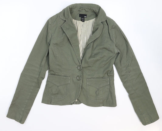 H&M Womens Green   Jacket Blazer Size 10