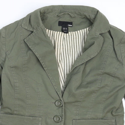 H&M Womens Green   Jacket Blazer Size 10