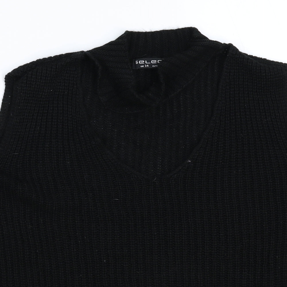 Select Womens Black  Knit Pullover Jumper Size 14