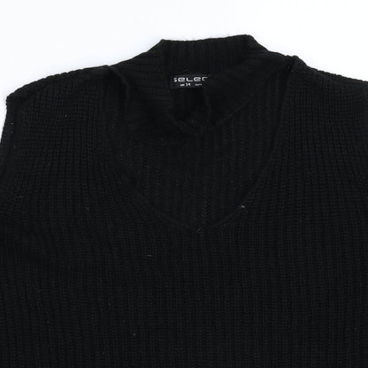 Select Womens Black  Knit Pullover Jumper Size 14
