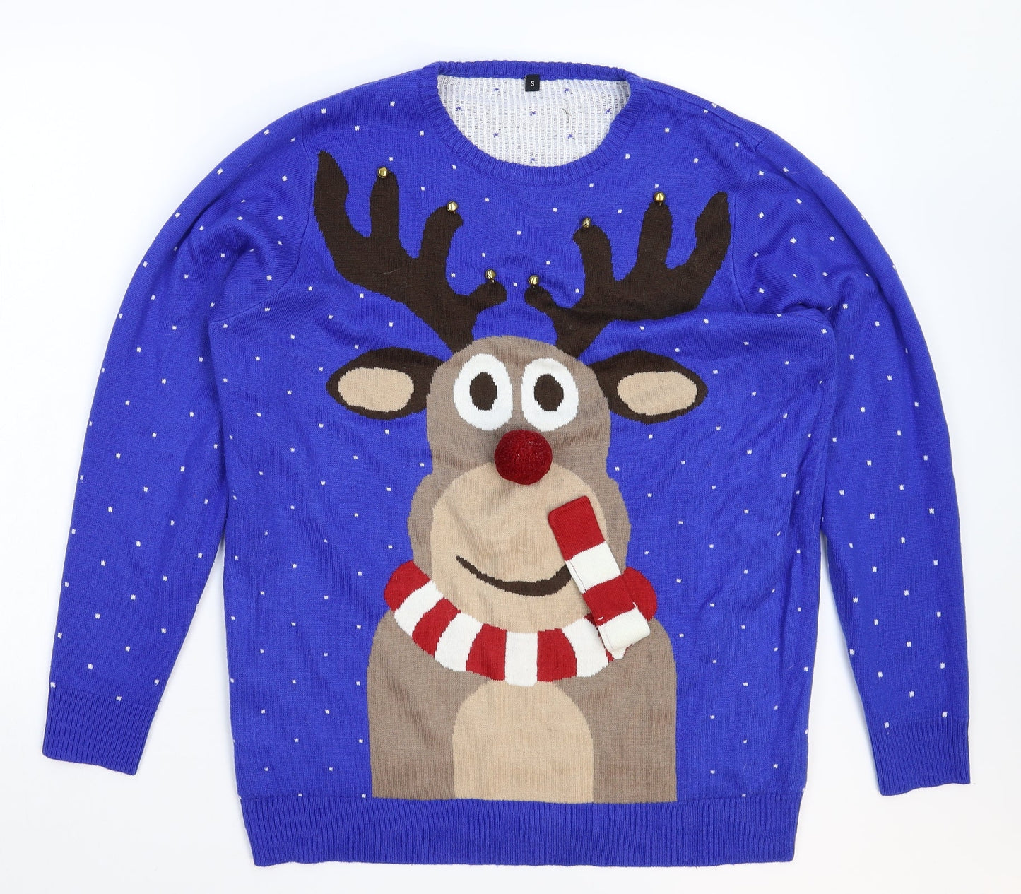 Saxnet Mens Blue  Knit Pullover Jumper Size S  - Christmas