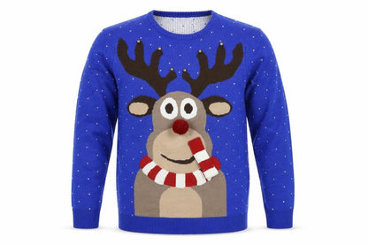 Saxnet Mens Blue  Knit Pullover Jumper Size S  - Christmas