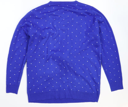 Saxnet Mens Blue  Knit Pullover Jumper Size S  - Christmas