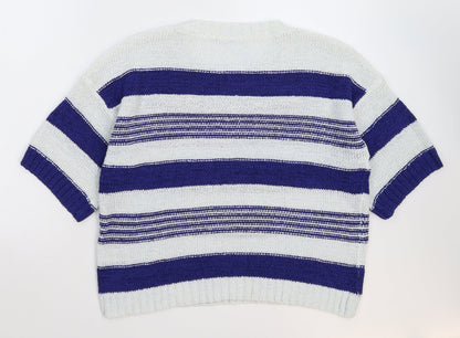 South Womens Multicoloured Striped Knit Pullover Jumper Size 14