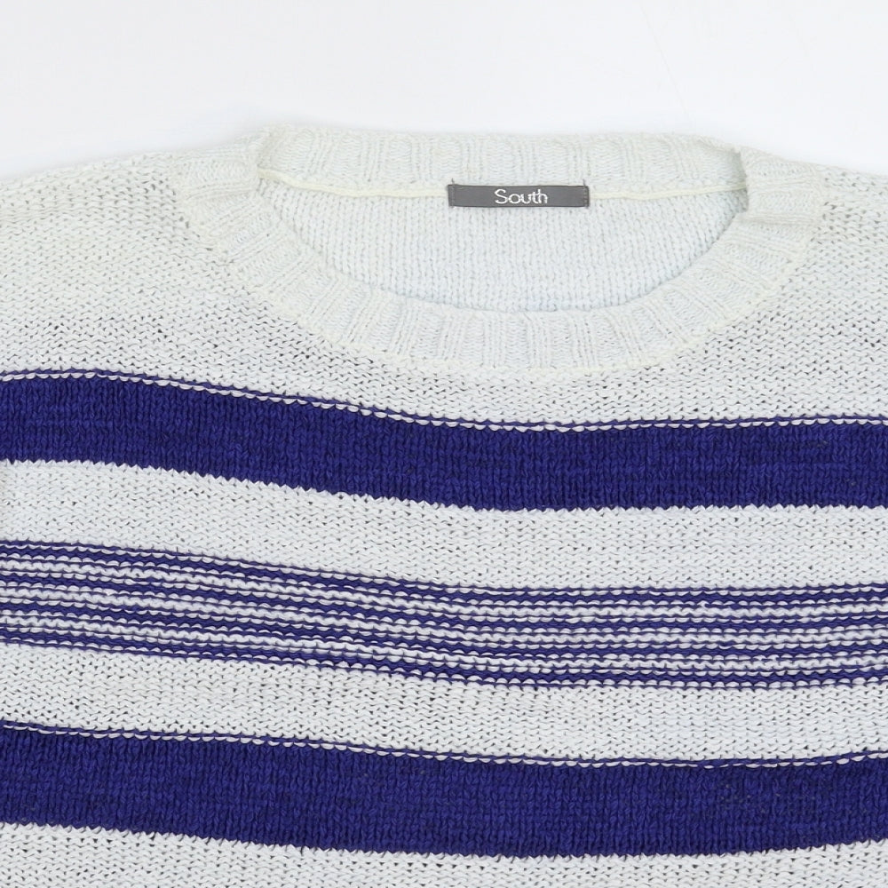 South Womens Multicoloured Striped Knit Pullover Jumper Size 14