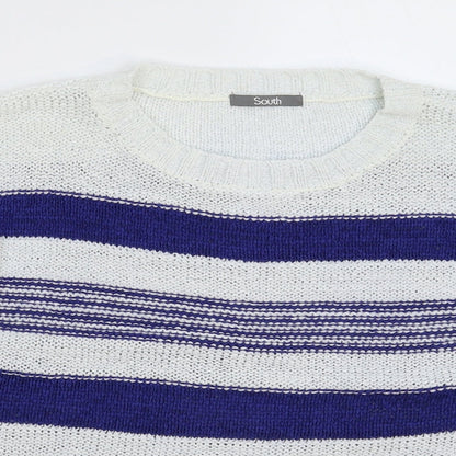 South Womens Multicoloured Striped Knit Pullover Jumper Size 14