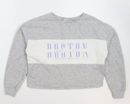 New Look Girls Grey   Pullover Sweatshirt Size 12-13 Years