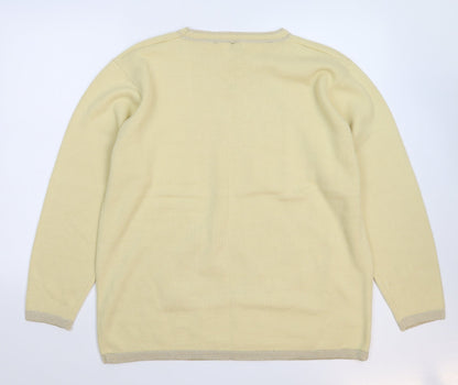 Bonmarché Womens Beige Floral Knit Pullover Jumper Size XL