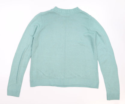 EWM Womens Green  Knit Pullover Jumper Size 12