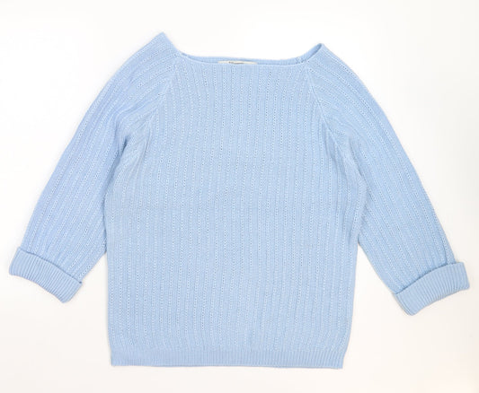 TRU Womens Blue  Knit Pullover Jumper Size L