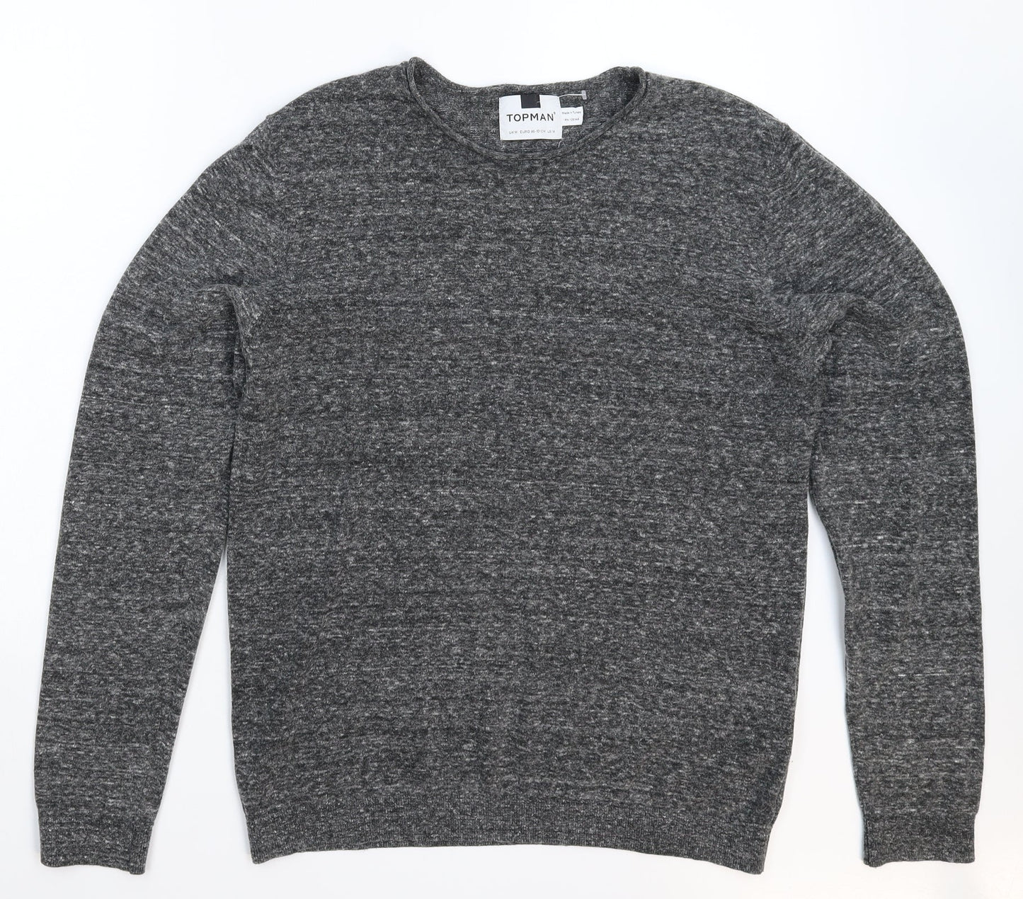 Topman Mens Grey  Knit Pullover Jumper Size M