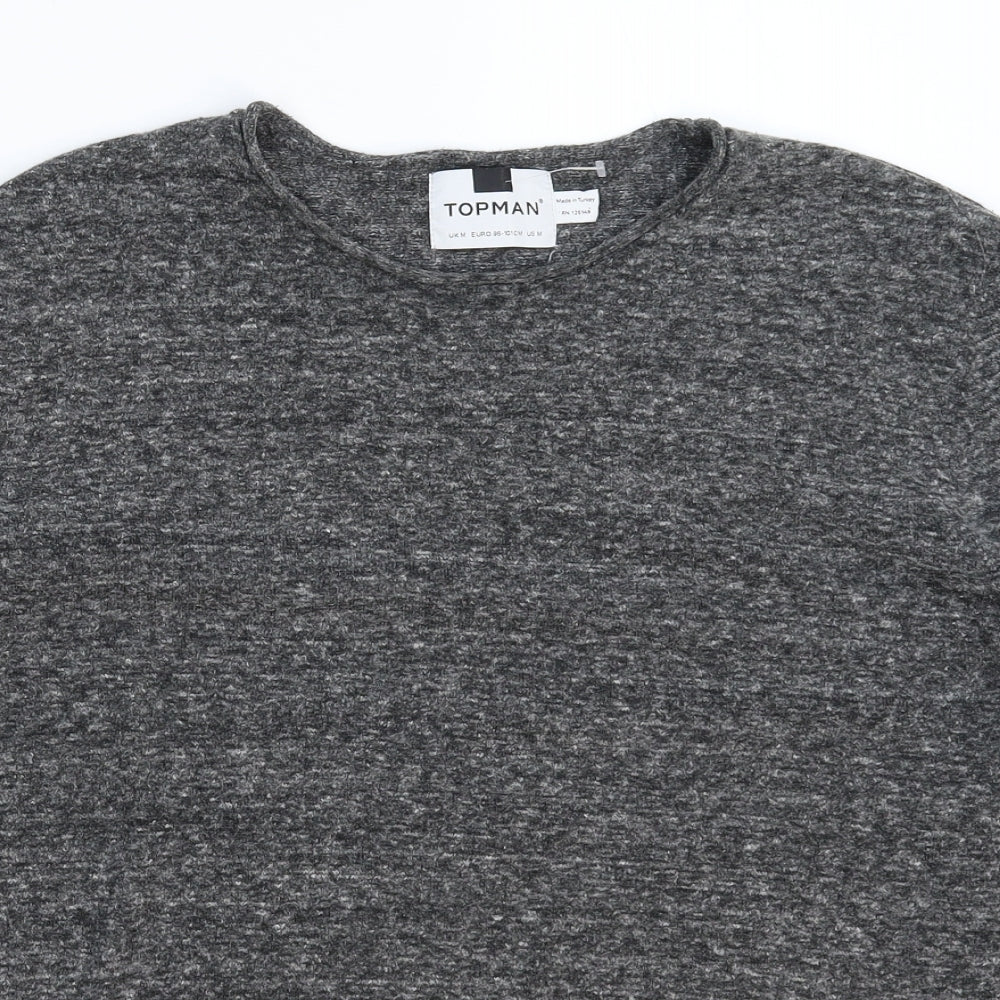 Topman Mens Grey  Knit Pullover Jumper Size M
