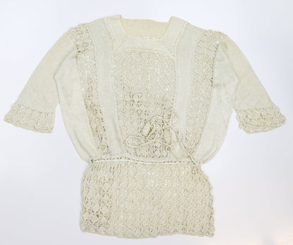 Preworn Womens Beige  Knit Pullover Jumper Size XL