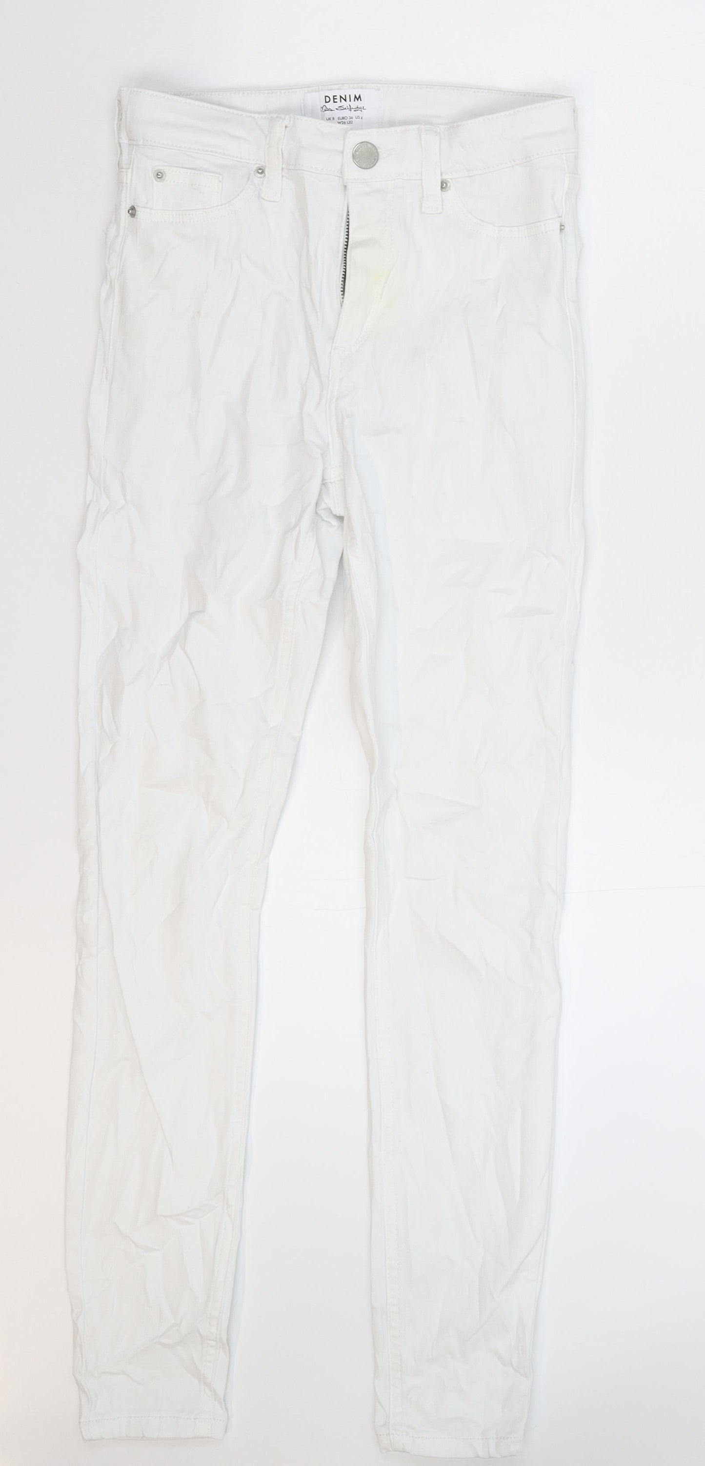 Miss Selfridge Womens White  Denim Skinny Jeans Size 8 L27 in
