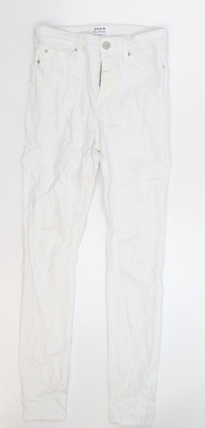 Miss Selfridge Womens White  Denim Skinny Jeans Size 8 L27 in