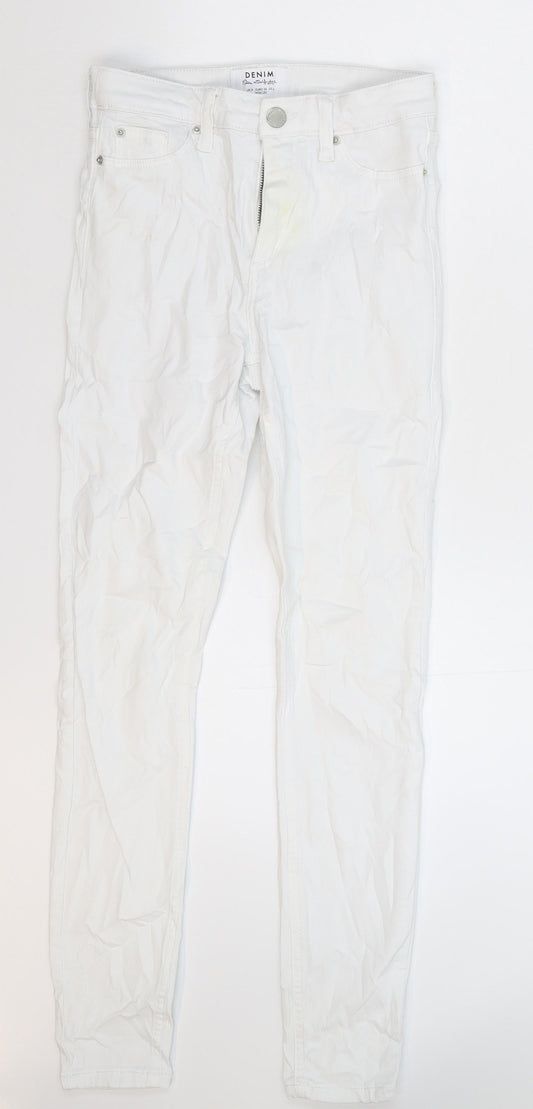 Miss Selfridge Womens White  Denim Skinny Jeans Size 8 L27 in