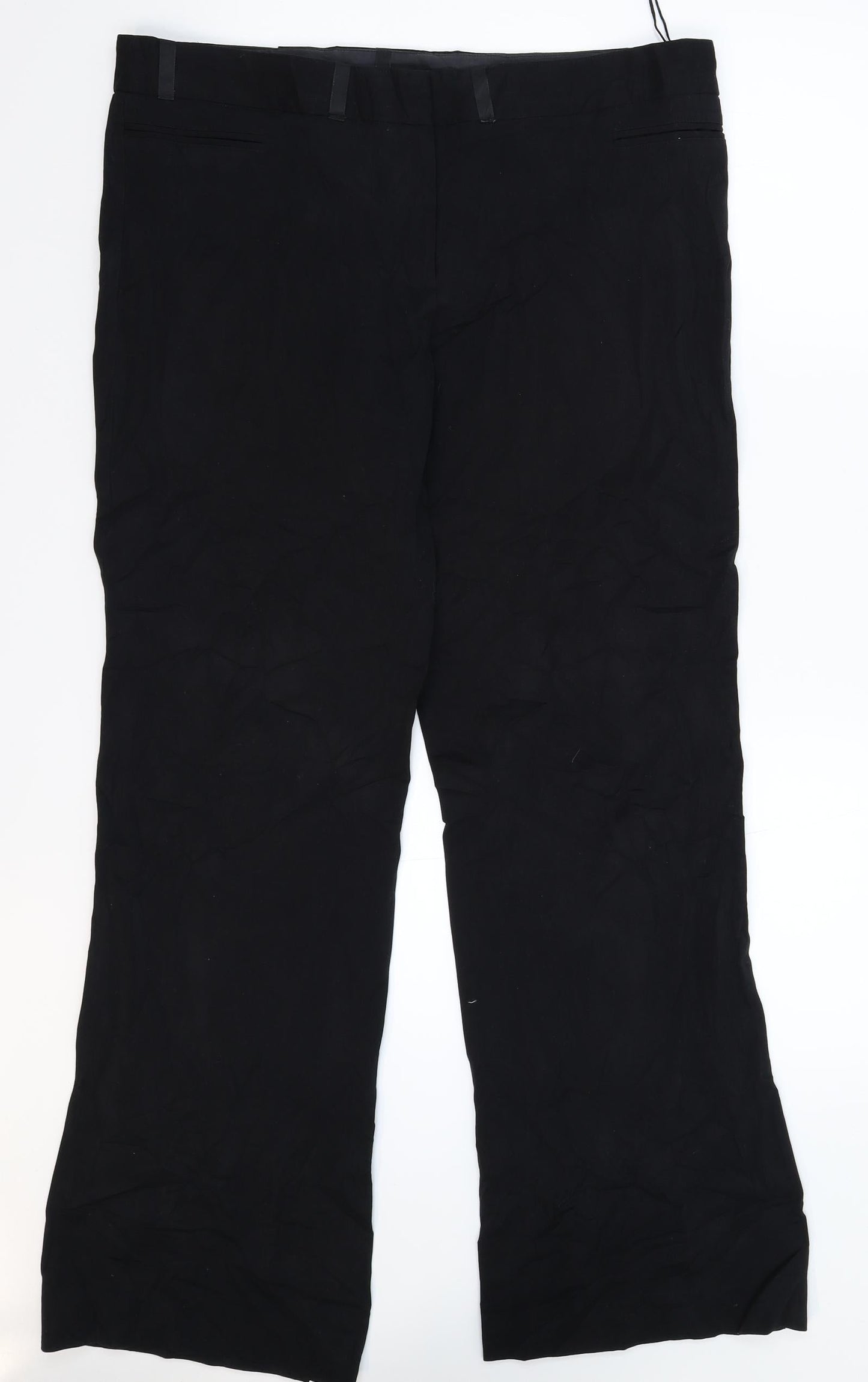 Womens UK Size 16 Preworn Regular Fit  Black Trousers
