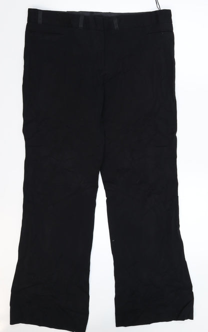Womens UK Size 16 Preworn Regular Fit  Black Trousers