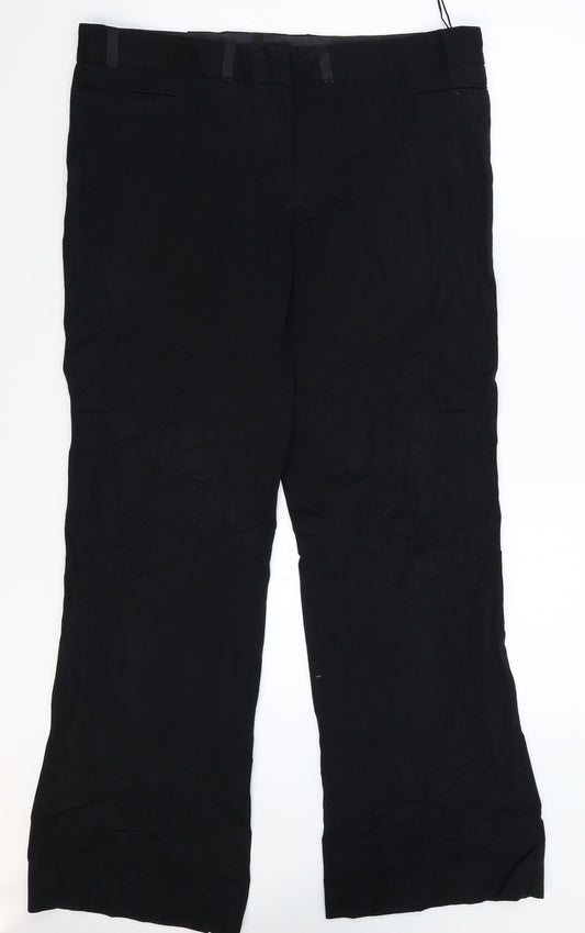 Womens UK Size 16 Preworn Regular Fit  Black Trousers