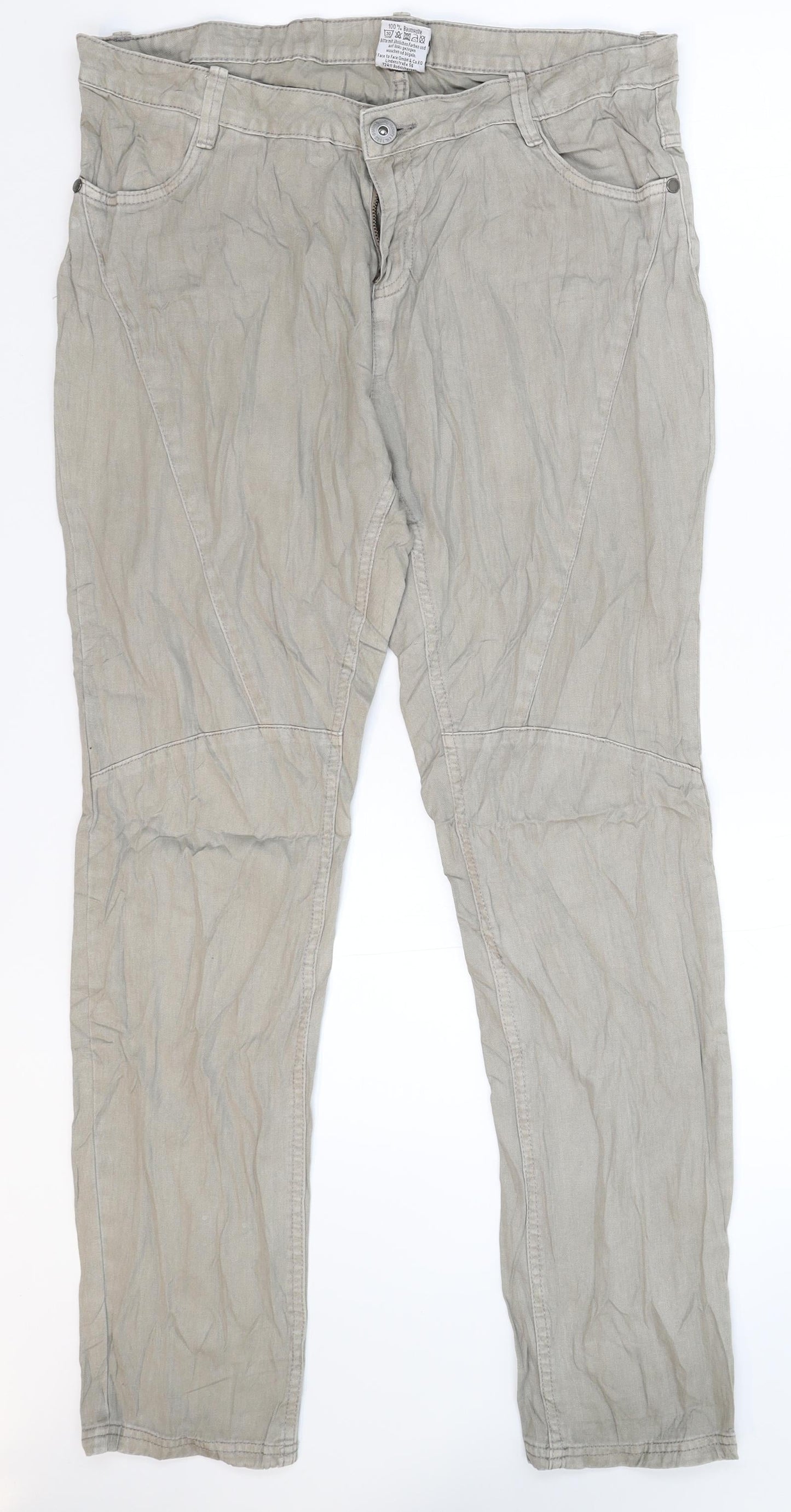 Womens UK Size 14 Up Fashion Slim Fit  Grey Trousers