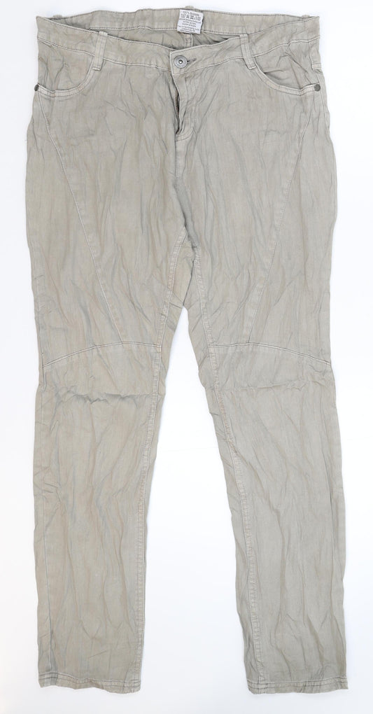 Womens UK Size 14 Up Fashion Slim Fit  Grey Trousers