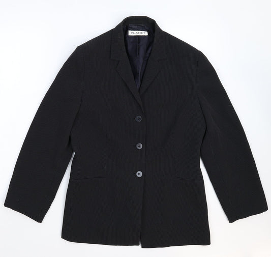 Womens UK Size 12 Planet Regular Black Suit Jacket